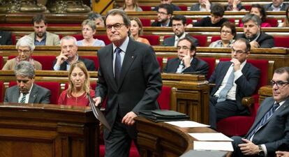 Artur Mas, ayer en el Parlament.