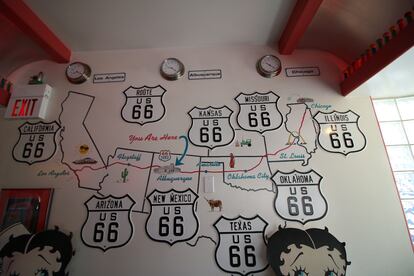 Mapa de los distintos Estados de EE UU por los que pasa la Ruta 66.