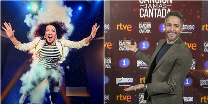 Silvia Abril en 'Juego de juegos' y Roberto Leal en la presentación de 'La mejor canción jamás cantada'.