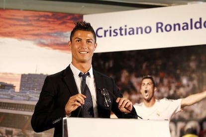 Cristiano Ronaldo at the Santiago Bernab&eacute;u stadium on Sunday.
 
 