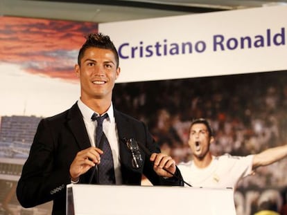 Cristiano Ronaldo at the Santiago Bernab&eacute;u stadium on Sunday.
 
 