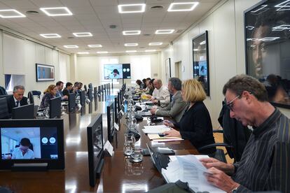 Reunión de los agentes sociales en la mesa de diálogo de la reforma de pensiones, en el Ministerio de Inclusión, Seguridad Social y Migraciones.