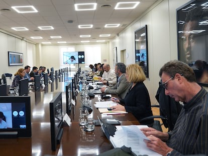 Reunión de los agentes sociales en la mesa de diálogo de la reforma de pensiones, en el Ministerio de Inclusión, Seguridad Social y Migraciones.