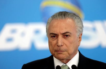 Michel Temer durante pronunciamento nesta manh&atilde;