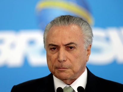 Michel Temer durante pronunciamento nesta manh&atilde;