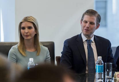 Ivanka y Eric Trump, en la reunión del miércoles de su padre con directivos tecnológicos