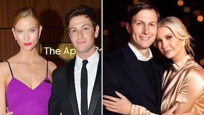 Karlie Kloss y Joshua Kushner; a la derecha, Jared Kushner e Ivanka Trump.