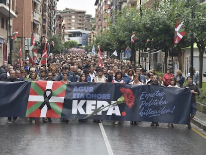 Manifestaci&oacute;n celebrada esta tarde en Galdakao, Bizkaia.