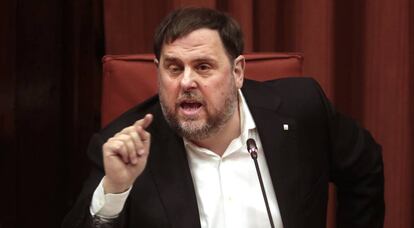 Oriol Junqueras, el 29 de enero en el Parlament.