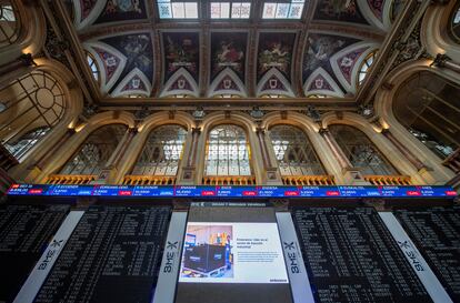 Patio de operaciones de la Bolsa de Madrid.