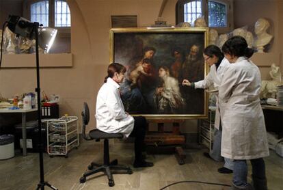El lienzo de Anthonius van Dick, hallado y restaurado en la Real Academia de Bellas Artes.