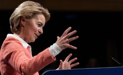 La presidenta electa de la Comisión Europea, Ursula von der Leyen, este martes en Bruselas.