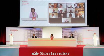 03/04/2020.- Imagen de la junta de Banco Santander.