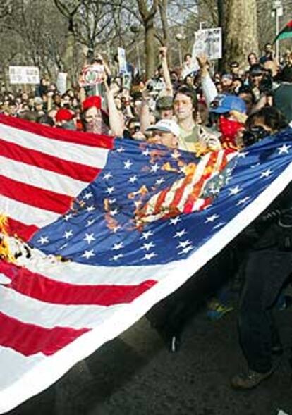 Manifestación contra la guerra en Nueva York.