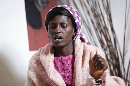 Rebeca Bitrus, who was held captive by Boko Haram for two years, in Madrid on Monday.