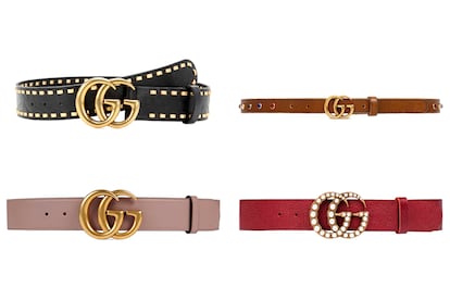 Diferentes versiones del cinturón de Gucci que pueden encontrarse en su web y otras tiendas online como Net-a-porter.