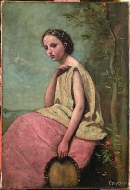 'Gitana con pandereta' (c. 1865) de Corot.
