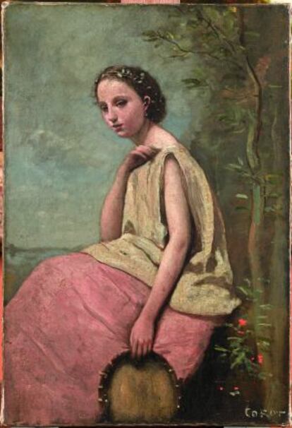 'Gitana con pandereta' (c. 1865) de Corot.