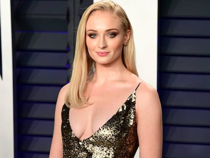 Sophie Turner, en una de las fiestas de los Oscar, el pasado febrero.