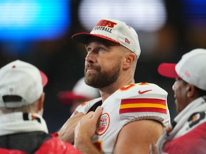 Travis Kelce en un partido de los Kansas City Chiefs, el 15 de agosto de 2025, en Seattle.
