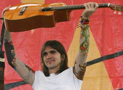 El cantante Juanes, durante un concierto en Bogotá (Colombia).