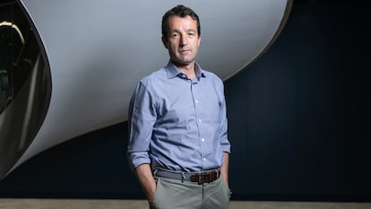 Ángel Escribano, presidente de Indra, fotografiado en la sede de la compañía.