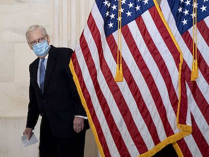 Mitch McConnell, este martes en el Capitolio.