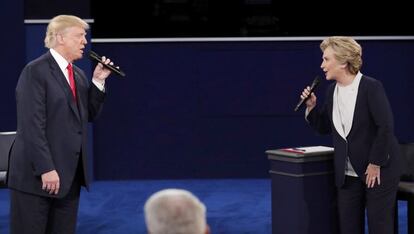 Donald Trump y Hillary Clinton durante el debate