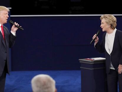 Donald Trump y Hillary Clinton durante el debate