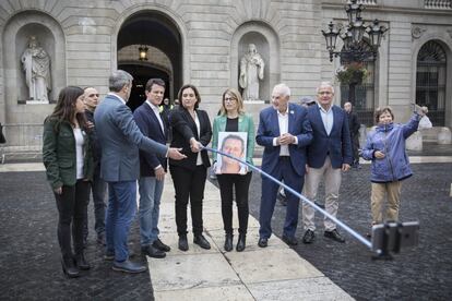 Els alcaldables de Barcelona en el moment de la fotografia conjunta de EL PAÍS.