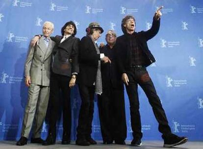Ronnie Wood, Charlie Watts, Keith Richards, Martin Scorsese y Mick Jagger, ayer en el Festival de Cine de Berlín.