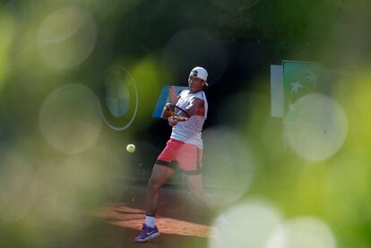 Nadal, durante un entrenamiento en el Foro Itálico de Roma.