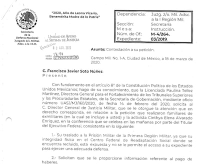 Documentos que hablan del caso del subteniente Francisco Soto y otros militares.