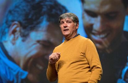 Toni Nadal, durante una conferencia en el Teatro Circo de Murcia, el año pasado.