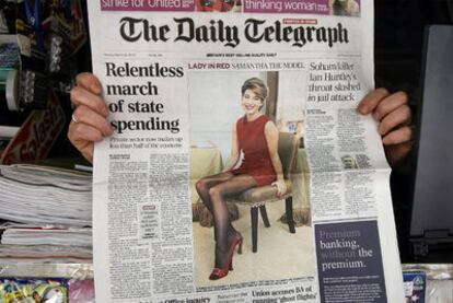 <b>Portada de </b><i>The Daily Telegraph, </i>con la exclusiva de Samantha Cameron.