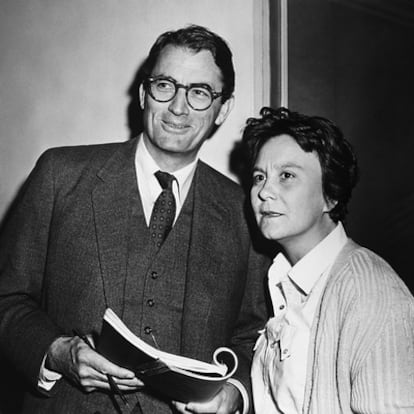 El actor Gregory Peck y Harper Lee durante el rodaje de Matar a un ruiseñor