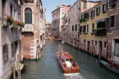 Un taxi acuático de Venecia.