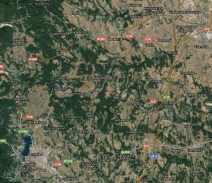 La zona afectada pel terratrèmol.