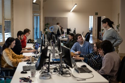 Oficina de la empresa Basetis en Barcelona, dedicada a las tecnologías de la información, en marzo.