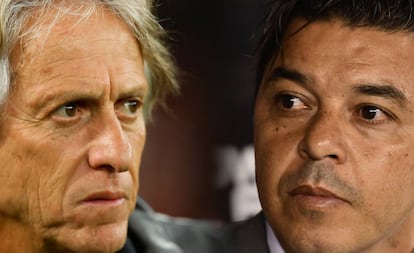 Jorge Jesus e Marcelo Gallardo, os técnicos idolatrados de Flamengo e River.