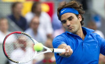 Federer durante su partido contra Tipsarevic.