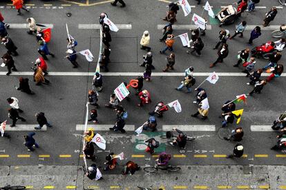 Marcha por el Día del Trabajador en Burdeos (Francia).