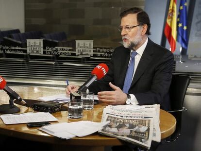 Mariano Rajoy, durant l'entrevista a Ràdio Nacional.