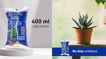 Agua sólida para plantas