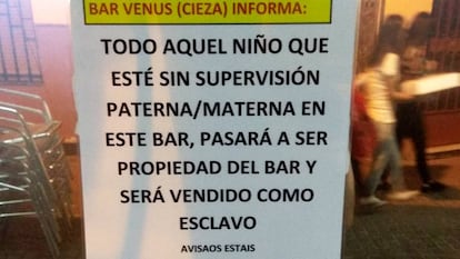 Cartel del bar Venus. 