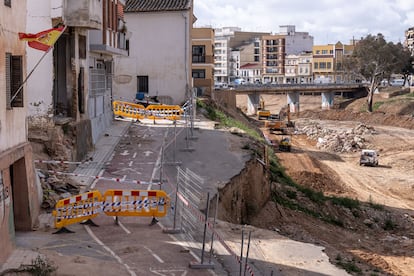 Obras en el barranco del Poyo en Picanya, en aun imagen del pasado mes de abril. 