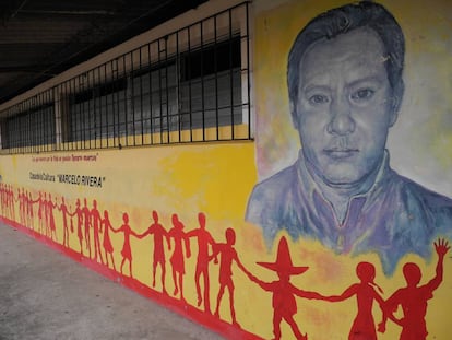 Mural en San Isidro Caba&ntilde;as en homenaje a Marcelo Rivera, defensor del medio ambiente. 