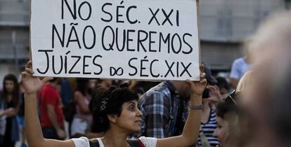 Manifestación del pasado año en Oporto, en contra de un fallo judicial sobre delitos sexuales.