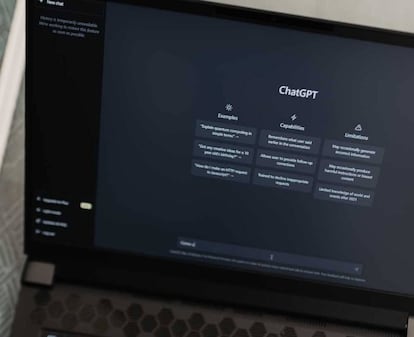 ChatGPT en la pantalla de un portátil