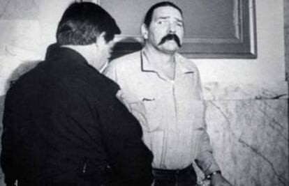 Willard Brymer, acusado de la muerte del boxeador, en el momento de su detención.